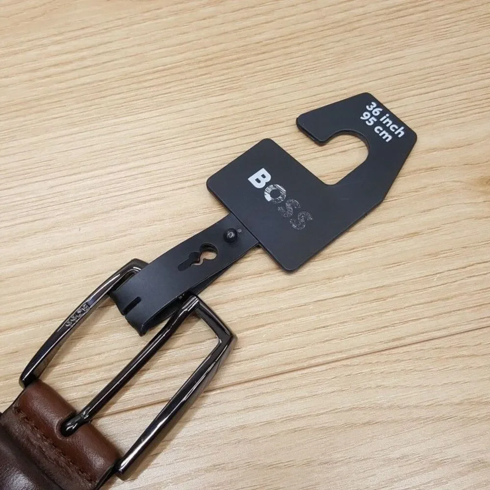 HUGO BOSS Belt Mens Size 36 Brown Leather CELIE